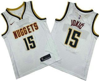 Men's Denver Nuggets #15 Nikola Jokic White Icon Swingman Jersey
