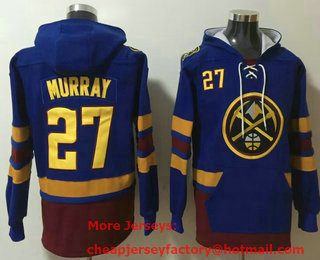 Men's Denver Nuggets #27 Jamal Murray NEW Blue Pocket Stitched Pullover Hoodie