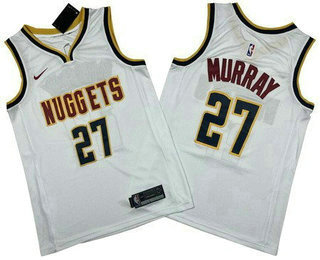 Men's Denver Nuggets #27 Jamal Murray White Icon Swingman Jersey