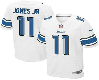 Men's Detroit Lions #11 Marvin Jones Jr White Road NFL Nike Elite Jersey