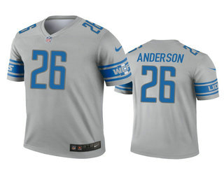 Men's Detroit Lions #26 C.J. Anderson Gray Inverted Legend Jersey