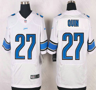 Men's Detroit Lions #27 Glover Quin White Road NFL Nike Elite Jersey
