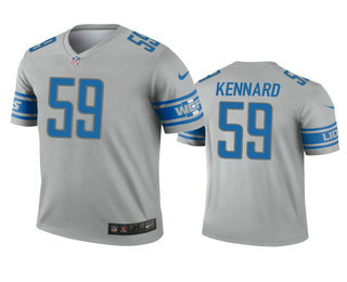 Men's Detroit Lions #59 Devon Kennard Gray Inverted Legend Jersey