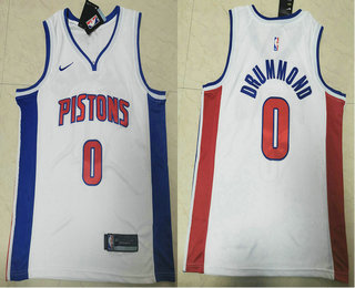 Men's Detroit Pistons #0 Andre Drummond White 2019 Nike Swingman Stitched NBA Jersey