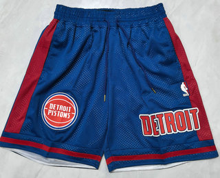 Men's Detroit Pistons Blue Just Don Shorts