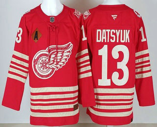 Men's Detroit Red Wings #13 Pavel Datsyuk Red Centennial Authentic Jersey