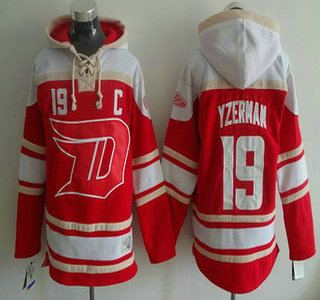 Men's Detroit Red Wings #19 Steve Yzerman Old Time Hockey 2016 Stadium Series Red Hoodie