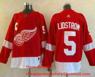 Men's Detroit Red Wings #5 Nicklas Lidstrom Red Authentic Jersey