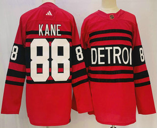 Men's Detroit Red Wings #88 Patrick Kane Red 2022 Reverse Retro Authentic Jersey