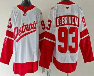 Men's Detroit Red Wings #93 Alex DeBrincat White 2025 Stadium Series Authentic Jersey