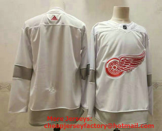 Men's Detroit Red Wings Blank White Adidas 2020-21 Alternate Authentic Player NHL Jersey