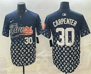 Men's Detroit Tigers #30 Kerry Carpenter Black With Patch Vapor Premier Limited Stitched Baseball Jersey