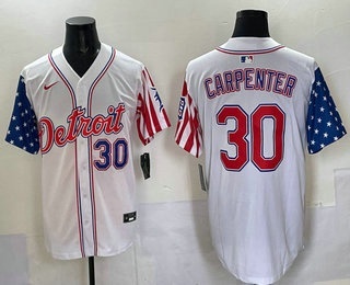 Men's Detroit Tigers #30 Kerry Carpenter White USA Limited Jersey
