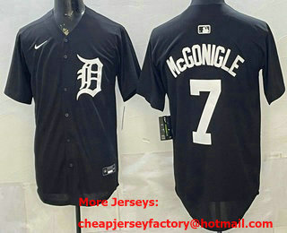 Men's Detroit Tigers #7 Kevin McGonigle Black Limited Jersey