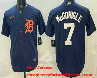 Men's Detroit Tigers #7 Kevin McGonigle Navy Alternate Limited Jersey