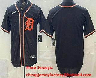 Men's Detroit Tigers Blank 2026 Fashion Black Out Stitched Jersey