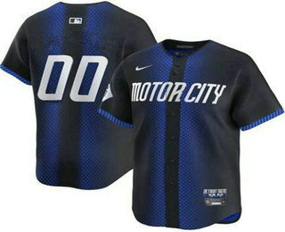 Men's Detroit Tigers Customized Navy City Connect Limited Jersey
