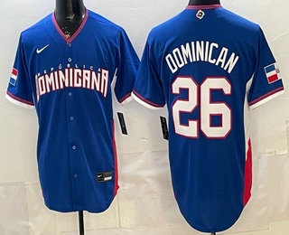 Men's Dominican #26 Dominican Blue 2026 World Baseball Classic Cool Base Jersey