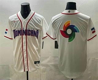 Men's Dominican Republic Team Big Logo White 2026 World Classic Baseball Jersey