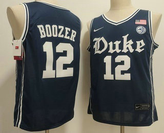 Men's Duke Blue Devils #12 Cameron Boozer Navy College Basketball Jersey