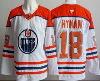 Men's Edmonton Oilers #18 Zach Hyman White Alternate Authentic Jersey