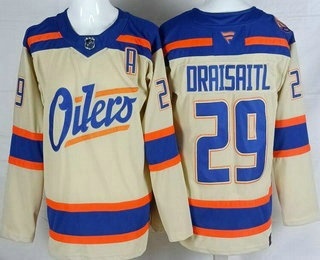 Men's Edmonton Oilers #29 Leon Draisaitl Cream Alternate Authentic Jersey