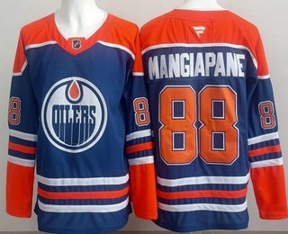 Men's Edmonton Oilers #88 Andrew Mangiapane Blue Authentic Jersey
