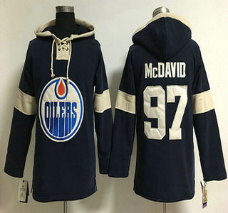 Men's Edmonton Oilers #97 Connor McDavid Old Time Hockey 2014 Navy Blue Hoodie