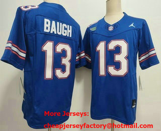 Men's Florida Gators #13 Jadan Baugh Limited Blue FUSE College Football Jersey