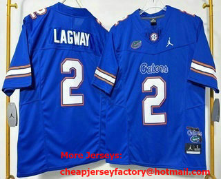 Men's Florida Gators #2 Dj Lagway Blue 2025 FUSE College Stitched Jersey