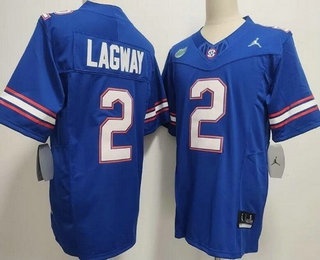 Men's Florida Gators #2 Dj Lagway Limited Blue FUSE College Football Jersey