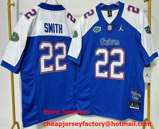 Men's Florida Gators #22 Emmitt Smith Blue Thanksgiving 2025 FUSE College Stitched Jersey