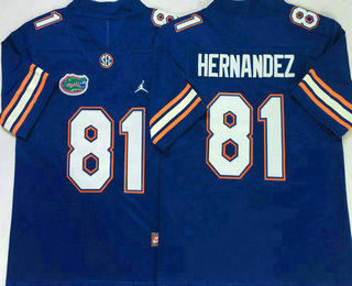 Men's Florida Gators #81 Aaron Hernandez Blue 2017 Vapor Untouchable Stitched Nike NCAA Jersey