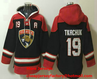 Men's Florida Panthers #19 Matthew Tkachuk Navy Blue Ageless Must Have Lace Up Pullover Hoodie