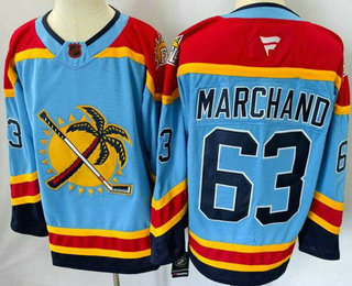Men's Florida Panthers #63 Brad Marchand Blue Authentic Jersey