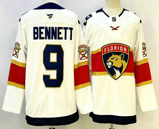 Men's Florida Panthers #9 Sam Bennett White Authentic Jersey