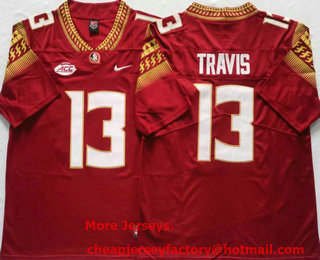 Men's Florida State Seminoles #13 Jordan Travis Red 2013 Vapor Untouchable Stitched Nike Jersey