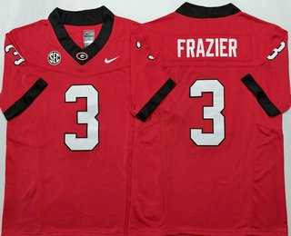 Men's Georgia Bulldogs #3 Nate Frazier Limited Red College Football Jersey