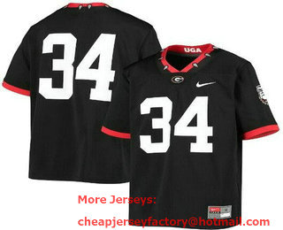 Men's Georgia Bulldogs #34 Herschel Walker Black Alternate College Football Jersey