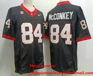 Men's Georgia Bulldogs #84 Ladd McConkey Grey FUSE College Stitched Jersey