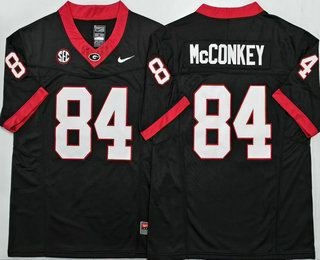 Men's Georgia Bulldogs #84 Ladd McConkey Limited Black FUSE College Football Jersey