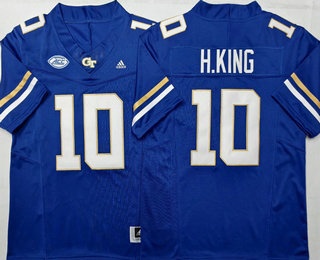 Men's Georgia Tech Yellow Jackets #10 Haynes King Blue FUSE College Football Jersey