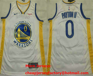 Men's Golden State Warriors #0 Gary Payton II White Association Edition Stitched Basketball Jersey