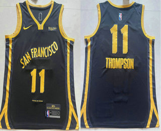 Men's Golden State Warriors #11 Klay Thompson Back 2023 City Edition Swingman Sponsor Stitched Jersey