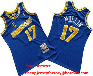 Men's Golden State Warriors #17 Chris Mullin Blue 1993 Throwback Swingman Jersey