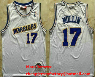 Men's Golden State Warriors #17 Chris Mullin White 1990-91 Throwback Swingman Jersey
