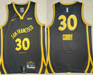 Men's Golden State Warriors #30 Stephen Curry Back 2023 City Edition Swingman Sponsor Stitched Jersey