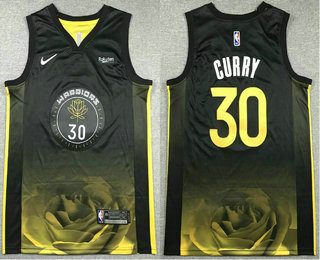Men's Golden State Warriors #30 Stephen Curry Black City Icon Sponsor Swingman Jersey