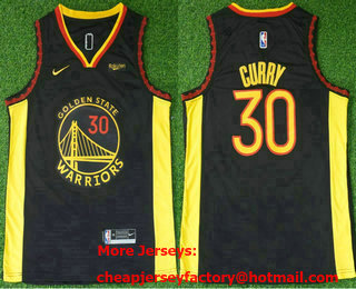 Men's Golden State Warriors #30 Stephen Curry Black Icon Sponsor Swingman Jersey