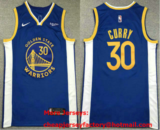 Men's Golden State Warriors #30 Stephen Curry Blue Icon Sponsor Swingman Jersey